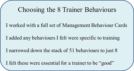 train the trainers behaviours 1 - The 8 behaviours